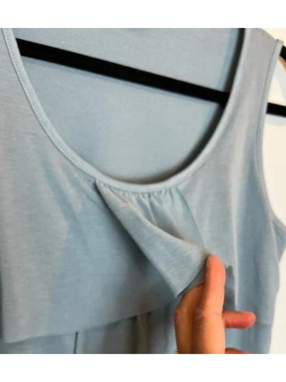 Talbots Women's Layered Front Sleeveless Blue Tank Top Size M - Picture 5 of 9